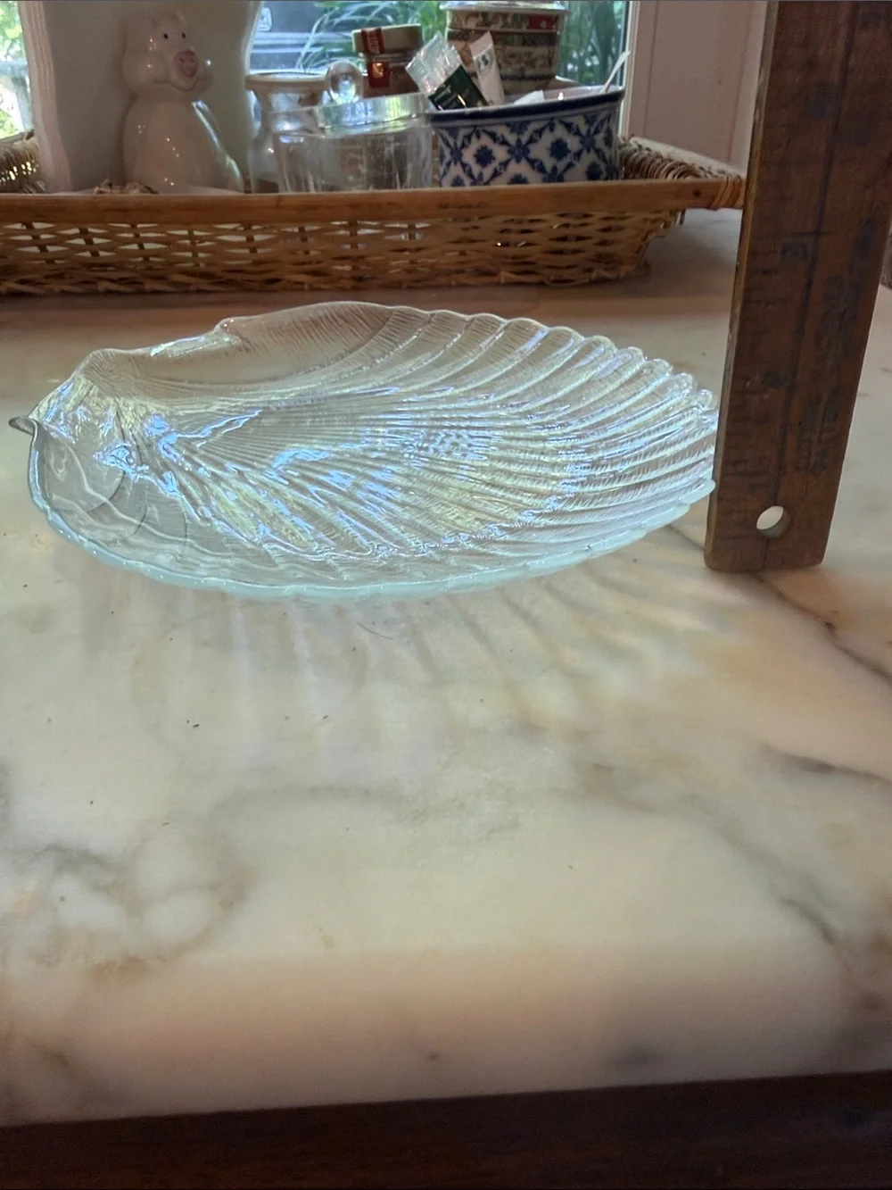 Clear Glass Shell-Shaped Dish set of 4